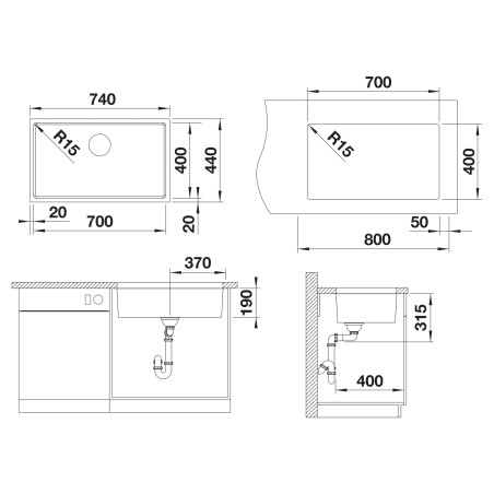 Kuchyňský dřez Blanco Quato 700-U Nerez kartáčovaný