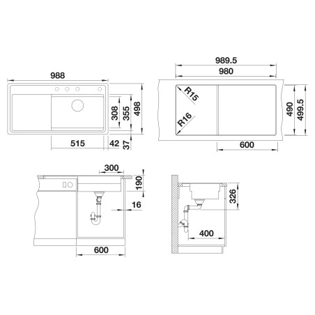 Kuchyňský dřez Blanco Etagon XL 6 S-F Bílá