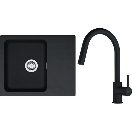 Set Franke T126Č (dřez OID 611-62 Černá + baterie FC 6051.901 LINA Matná černá)