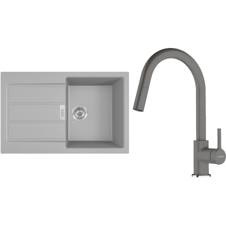 Set Franke T131Š (dřez S2D 611-78 Šedá + baterie FC 6051.084 LINA Šedý kámen)