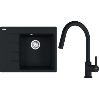 Set Franke G285MČ (dřez CNG 611-62 TL/7 Matná černá + baterie FC 6051.901 LINA Matná černá)