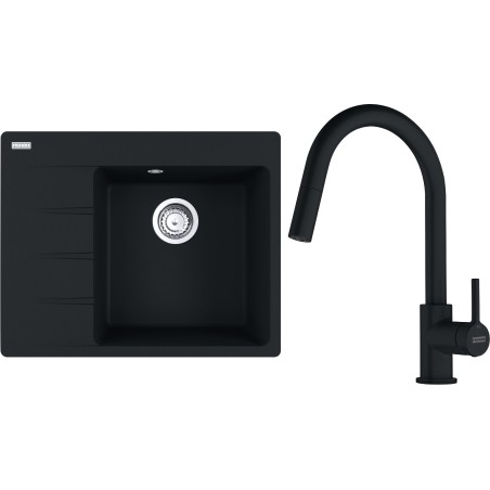 Set Franke G285MČ (dřez CNG 611-62 TL/7 Matná černá + baterie FC 6051.901 LINA Matná černá)