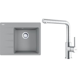 Set Franke G281ŠK (dřez CNG 611-62 TL/7 Šedý kámen + baterie FC 6985.501 SMART GLENDA Celonerez)