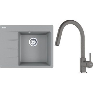 Set Franke G285ŠK (dřez CNG 611-62 TL/7 Šedý kámen + baterie FC 6051.084 LINA Šedý kámen)