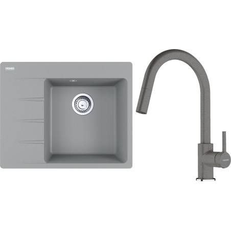 Set Franke G285ŠK (dřez CNG 611-62 TL/7 Šedý kámen + baterie FC 6051.084 LINA Šedý kámen)
