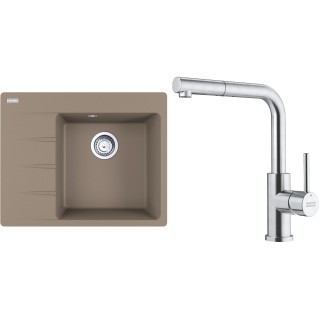 Set Franke G283KA (dřez CNG 611-62 TL/7 Kašmír + baterie FC 6986.501 SMART GLENDA Celonerez)