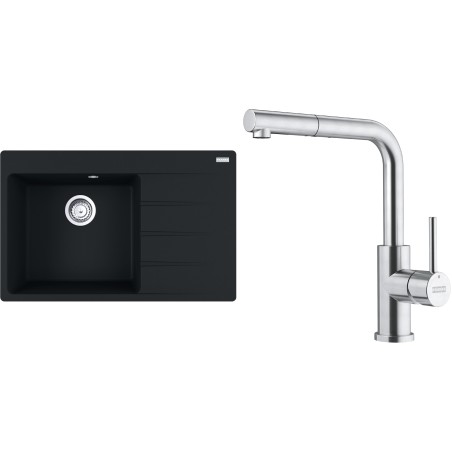 Set Franke G290MČ (dřez CNG 611-78 TL/2 Matná černá + baterie FC 6986.501 SMART GLENDA Celonerez)