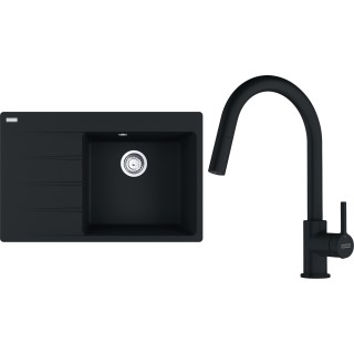 Set Franke G291MČ (dřez CNG 611-78 TL/7 Matná černá + baterie FC 6051.901 LINA Matná černá)