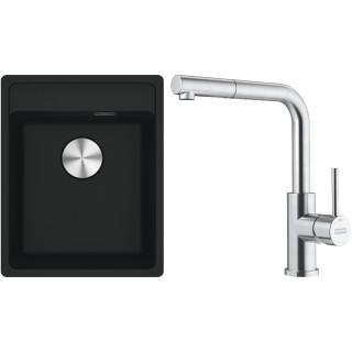 Set Franke G295MČ (dřez MRG 610-37 RTL Matná černá + baterie FC 6986.501 SMART GLENDA Celonerez)