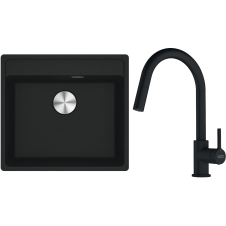 Set Franke G296MČ (dřez MRG 610-52 RTL Matná černá + baterie FC 6051.901 LINA Matná černá)