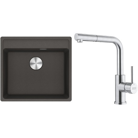 Set Franke G298ŠB (dřez MRG 610-52 RTL Šedá břidlice + baterie FC 6986.501 SMART GLENDA Celonerez)