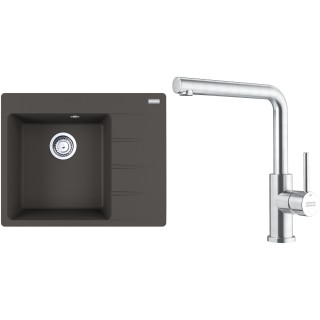 Set Franke G282ŠB (dřez CNG 611-62 TL/2 Šedá břidlice + baterie FC 6985.501 SMART GLENDA Celonerez)