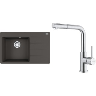 Set Franke G290ŠB (dřez CNG 611-78 TL/2 Šedá břidlice + baterie FC 6986.501 SMART GLENDA Celonerez)