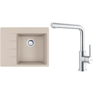 Set Franke G281SA (dřez CNG 611-62 TL/7 Sahara + baterie FC 6985.501 SMART GLENDA Celonerez)