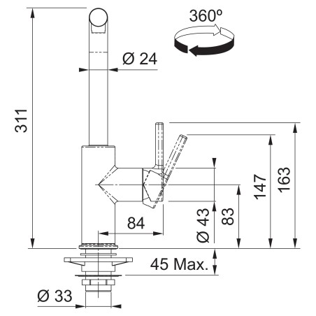 Kuchyňská baterie Franke FN 5541.031 URBAN 2.0 Chrom