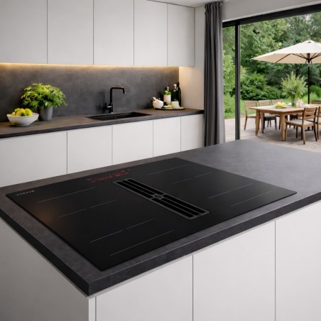 Varná deska s odsáváním Faber GALILEO PURE BLACK A83 Černé sklo mat