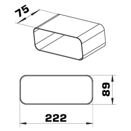 Faber AFC4043001-75 F-VRO 75 - ploché potrubí 75 mm