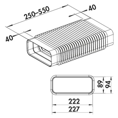 Faber 4043042 F-RBFLEX 1 150 - flexo potrubí ploché (250-550 mm)