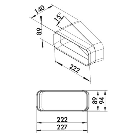 Faber 4043007 F-RBH 150 - koleno horizontální 15°