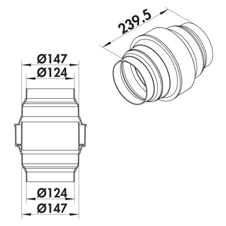 Faber 4051030 KDA flow 125/150 - kondenzační jímka samoodpařovací, světle šedá