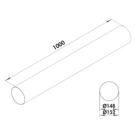 Faber AFC4052102 R-150 - kulaté potrubí 1000 mm