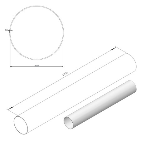 Faber AFC4052102 R-150 - kulaté potrubí 1000 mm