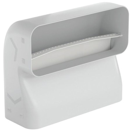 Faber 4051033 P-RBV 150 koleno ploché svislé 90° - úsporné s vodícími lamelami, světle šedé