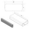 Faber 4051001 P-VRO 150 - ploché potrubí 1000 mm, světle šedé