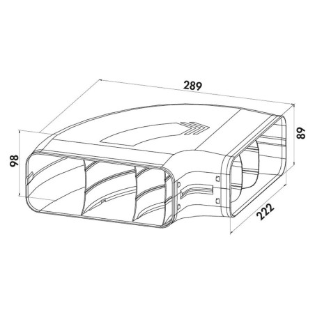 Faber 4051006 P-RBH 150 - koleno horizontální 90° s vodícími lamelami, světle šedá