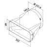 Faber 4051018 P-EST 150 - přechod čtyřhran-kruh horizontální 90°, světle šedé