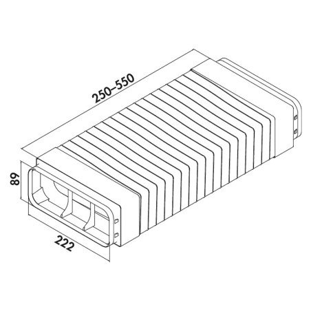 Faber 4051009 P-RBFLEX - flexo potrubí ploché (250-550 mm), světle šedé