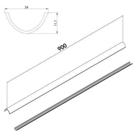 Faber 4051002 P-KBK 150 - kabelový kryt, světle šedý
