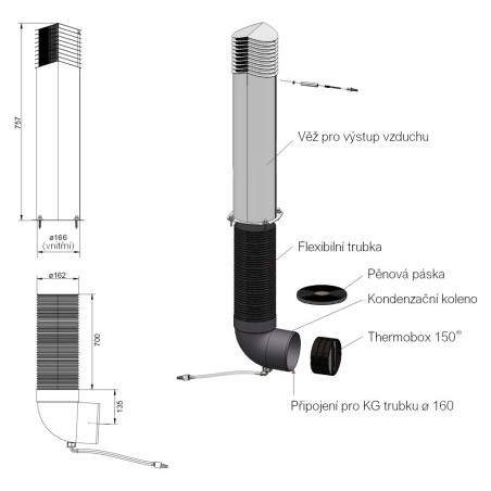 Faber 4043069 COMPAIR Tower - nadzemní výstup vzduchu