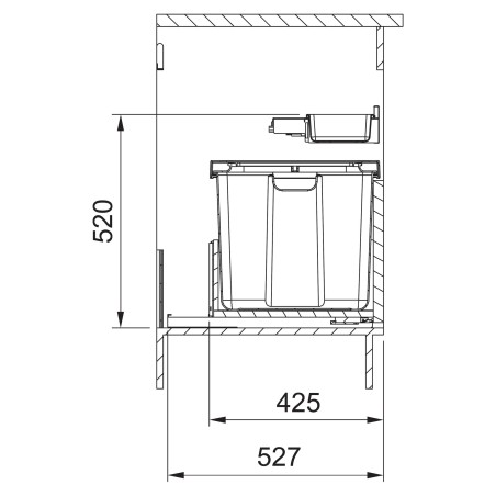 Odpadkový koš Franke Mythos Water Hub, 1x 35 l