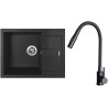 Set Sinks G26974 (dřez Amanda 650 Metalblack 74 + baterie Elasta S Černá matná)