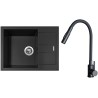 Set Sinks G26926 (dřez Amanda 650 Pureblack 26 + baterie Elasta S Černá matná)