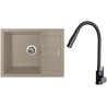 Set Sinks G26954 (dřez Amanda 650 Truffle 54 + baterie Elasta S Černá matná)