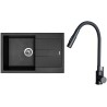 Set Sinks G27574 (dřez Amanda 780 Metalblack 74 + baterie Elasta S Černá matná)