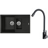 Set Sinks G27674 (dřez Amanda 780.1 Metalblack 74 + baterie Elasta Černá matná)