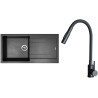Set Sinks G28574 (dřez Amanda 990 Metalblack 74 + baterie Elasta S Černá matná)