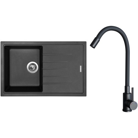 Set Sinks G29030 (dřez Best 780 Granblack 30 + baterie Elasta Černá matná)