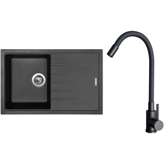 Set Sinks G29074 (dřez Best 780 Metalblack 74 + baterie Elasta Černá matná)