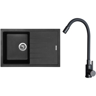 Set Sinks G29026 (dřez Best 780 Pureblack 26 + baterie Elasta Černá matná)