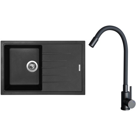 Set Sinks G29026 (dřez Best 780 Pureblack 26 + baterie Elasta Černá matná)