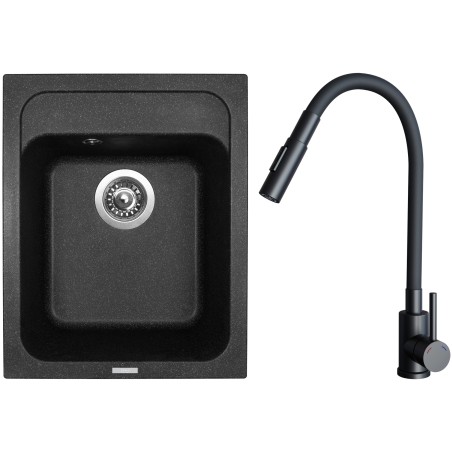 Set Sinks G29330 (dřez Classic 400 Granblack 30 + baterie Elasta S Černá matná)