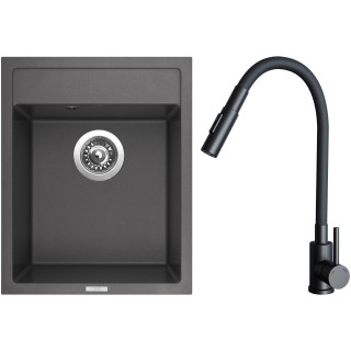 Set Sinks G29326 (dřez Classic 400 Pureblack 26 + baterie Elasta S Černá matná)