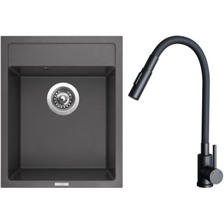 Set Sinks G29326 (dřez Classic 400 Pureblack 26 + baterie Elasta S Černá matná)