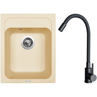 Set Sinks G29250 (dřez Classic 400 Sahara 50 + baterie Elasta Černá matná)