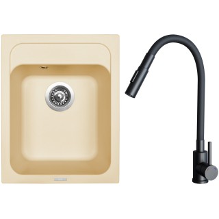 Set Sinks G29350 (dřez Classic 400 Sahara 50 + baterie Elasta S Černá matná)