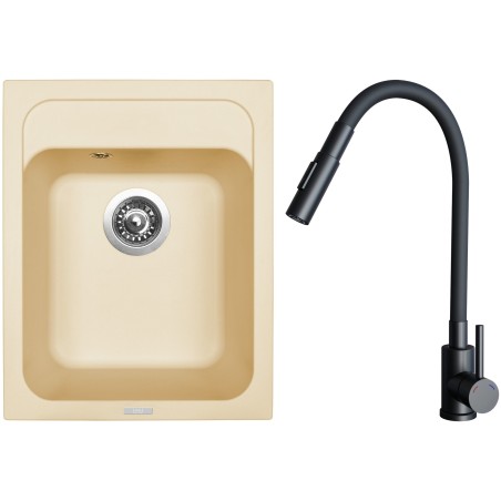 Set Sinks G29350 (dřez Classic 400 Sahara 50 + baterie Elasta S Černá matná)